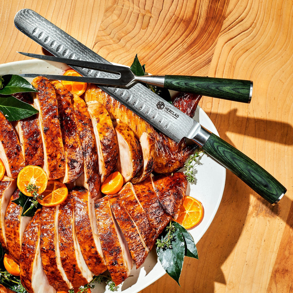 HexClad Cookware Japanese Damascus Steel Carving Set