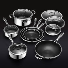 13 pc HexClad Cookware Hybrid Cookware Set w/ Lids