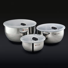 HexClad Cookware Vacuum Seal Stainless Steel Mixing and Storage Bowls