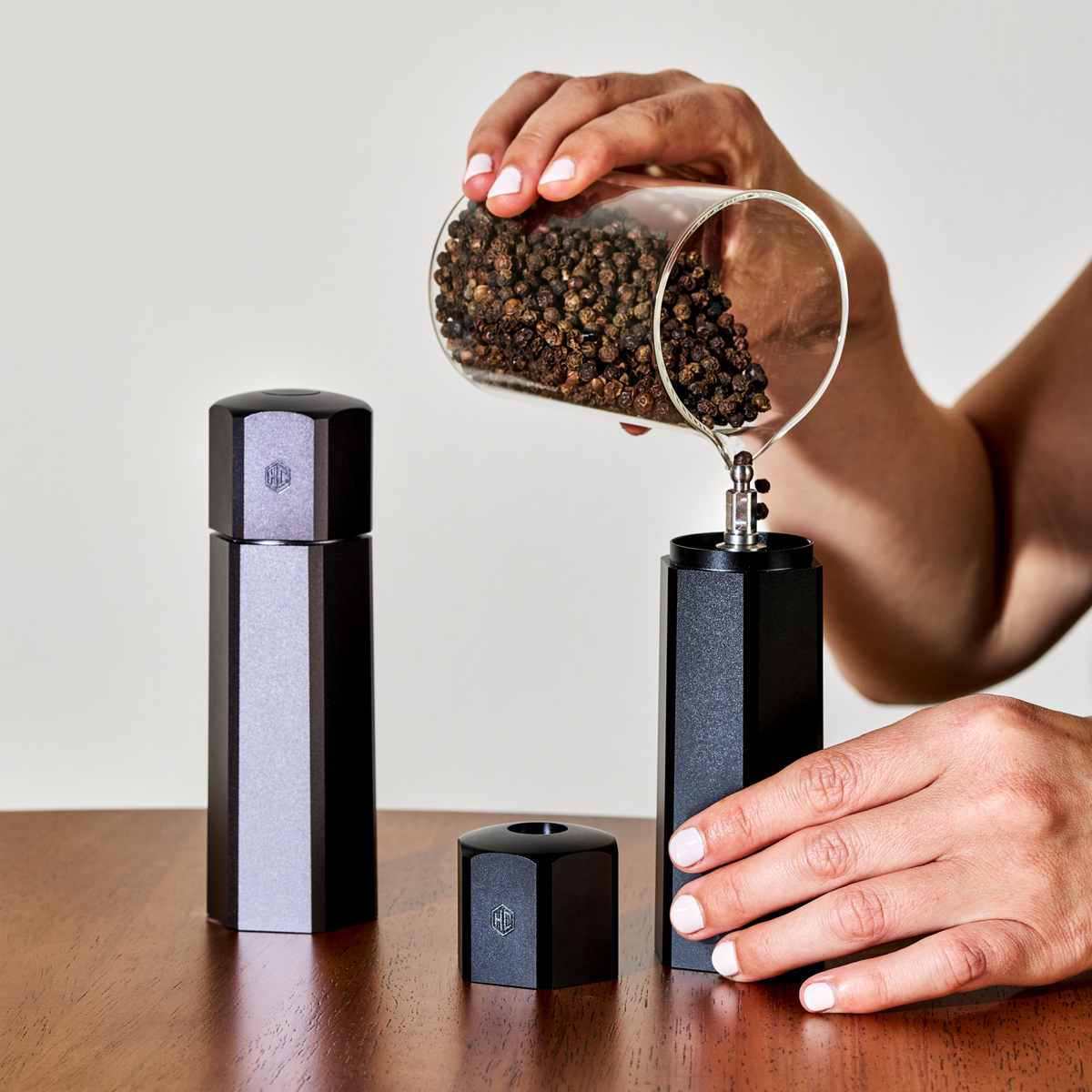 HexMill Tabletop Salt & Pepper Grinder Set