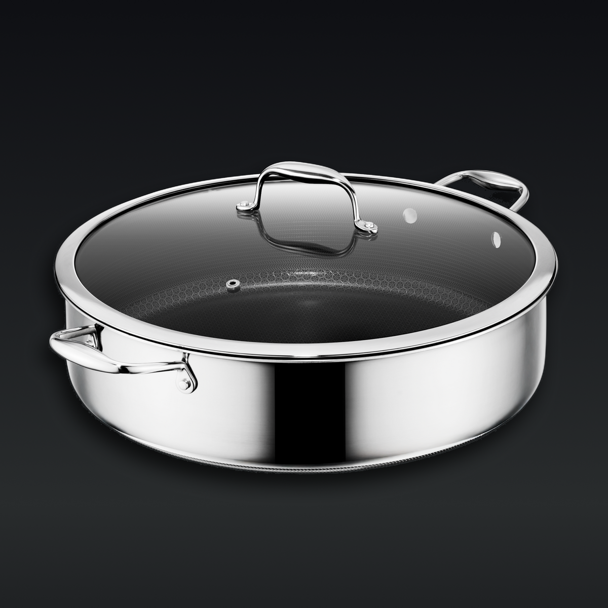 Hybrid Deep Sauté Pan with Lid, 9.5 Litre