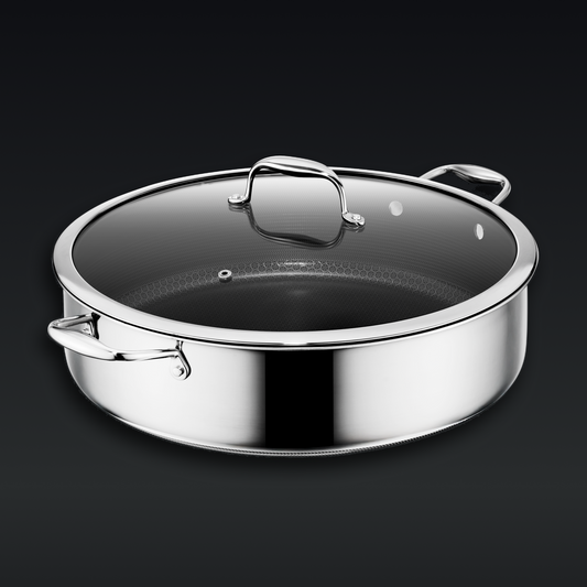 Hybrid Deep Sauté Pan with Lid, 9.5 Litre