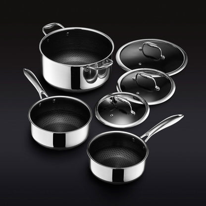 HexClad Cookware Hybrid Pot Set 6 PC
