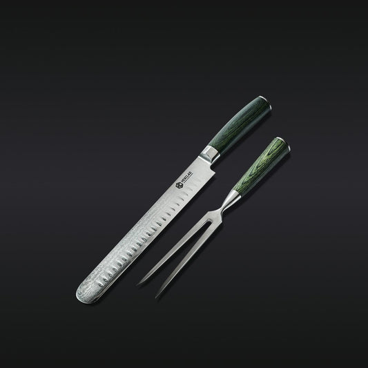 HexClad Cookware Japanese Damascus Steel Carving Set