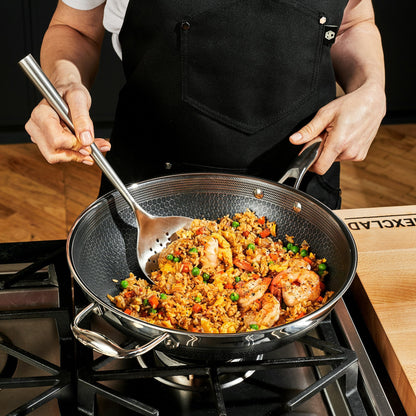 7 pc HexClad Cookware Hybrid Cookware Set w/ Lids & Wok