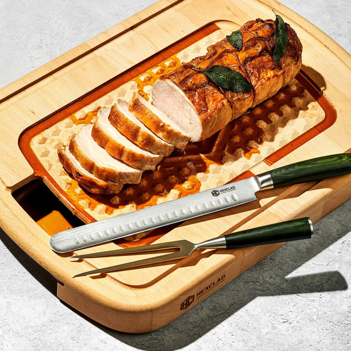 HexClad Cookware Japanese Damascus Steel Carving Set
