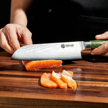 Damascus Steel 18 cm Santoku Knife