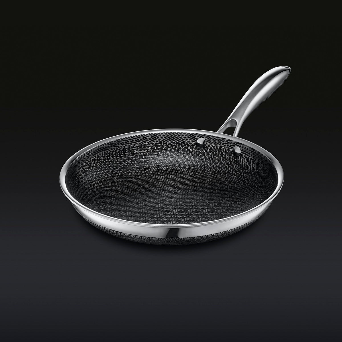 25 cm HexClad Cookware Hybrid Pan with Lid