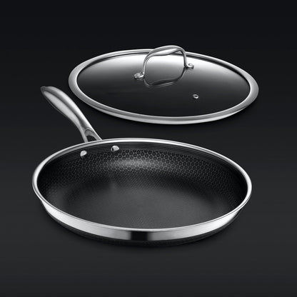 30 cm HexClad Cookware Hybrid Pan with Lid