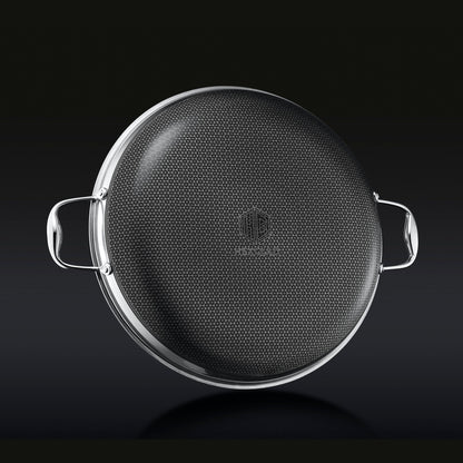 35 cm HexClad Cookware Hybrid Pan with Lid