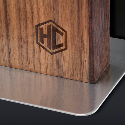 HexClad Cookware Magnetic Walnut Knife Block