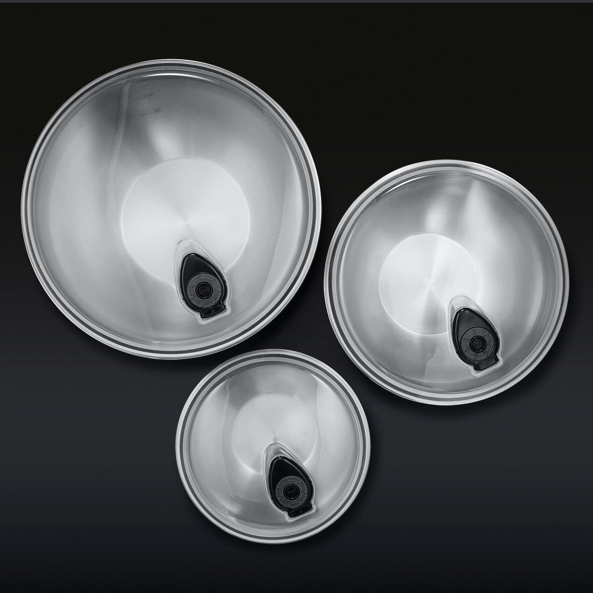 HexClad Cookware Vacuum Seal Stainless Steel Mixing and Storage Bowls